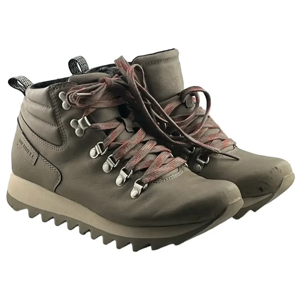 Merrell Women's 8 Alpine Hiking Boots Falcon Dark Gray Vegan Leather J003774